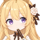 閉じた扇を口元に当てて考え中